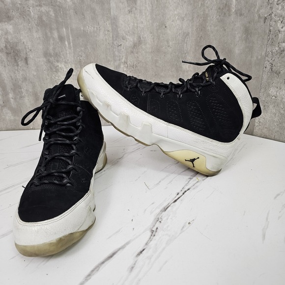 Nike Mens Size 11.5 Air Jordan 9 City‎ of Flight Retro OG Black White 302370-021